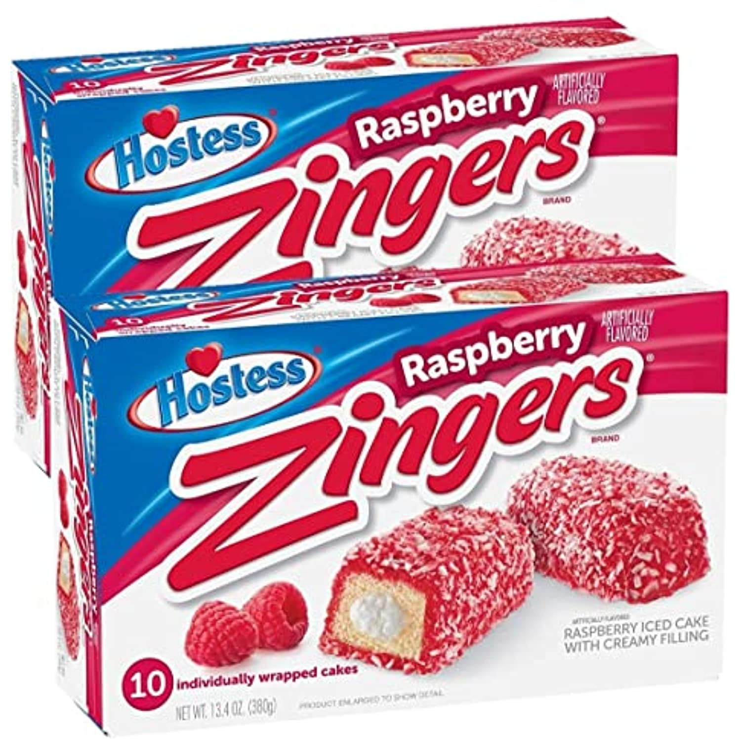 Hostess Rasberry Zingers 10 Individually Wrapped Cakes, 2 Box Bundle