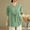 B_ Green, variant on Olyvenn Stylish Women Cotton Linen Tops Puff Short Sleeve Solid Color Pleated V Neck Shirts Casual Loose Fit Babydoll Blouse Black L