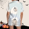 thumbnail image 4 of Blue Women Halloween Pajamas Silk Imitation Cute Plus Size Loungewear for Lady With Pockets Holiday Pjs S, 4 of 6