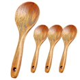 thumbnail image 1 of 4 Pieces Wood Spoons 21.5cm Wooden Rice Paddle Versatile Serving Spoon Non Stick Heat Cooking Spoon, 1 of 5