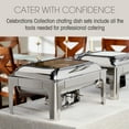 thumbnail image 3 of Celebrations by Denmark Tools for Cooks 6 Piece 9.5-Quart Stainless Steel Rectangular Chafing Dish Set Soft Close Lid with Glass Window for Catering Serving, 3 of 9