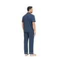 thumbnail image 4 of ANLIQI Men's 100% Cotton Pajamas Set Button Down Sleepwear Short Sleeve and Long Pants Pjs (Heather Navy,L), 4 of 7