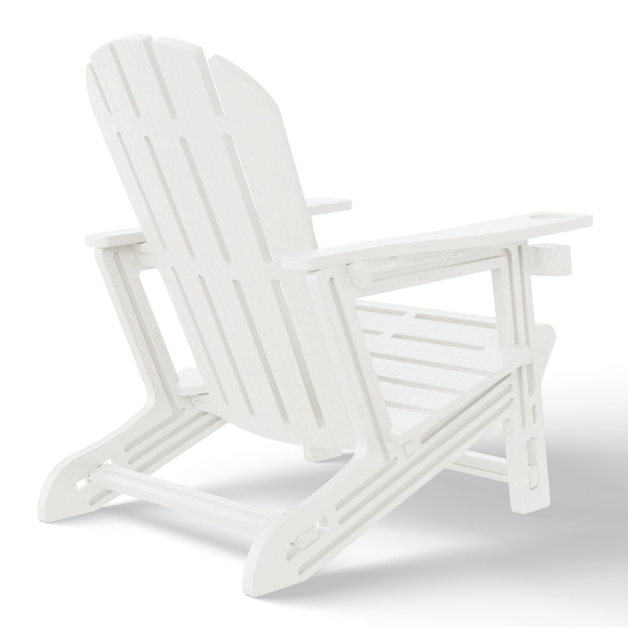WestinTrends Tool-Free Assembly Outdoor Patio HDPE Plastic Adirondack Chair with Cup Holder, White
