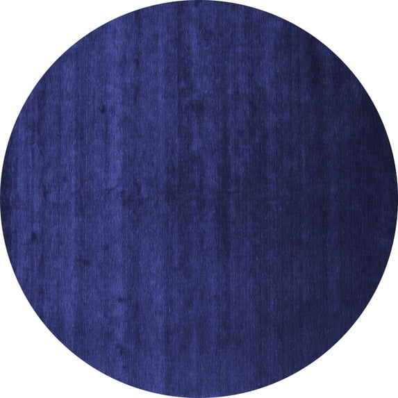 Ahgly Company Indoor Round Abstract Blue Contemporary Area Rugs, 8' Round