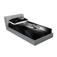 thumbnail image 2 of Ambesonne Black and White Fitted Sheet & Pillow Sham Set, Bengal Tiger, Twinxl, Black White, 2 of 2