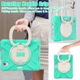 thumbnail image 6 of For iPad Mini 7th/6th Generation 8.3 inch 2024/2021 Case, 360 Rotatable Handle Stand, Shoulder Strap, Drop-Proof Design, Mint Green, 6 of 7
