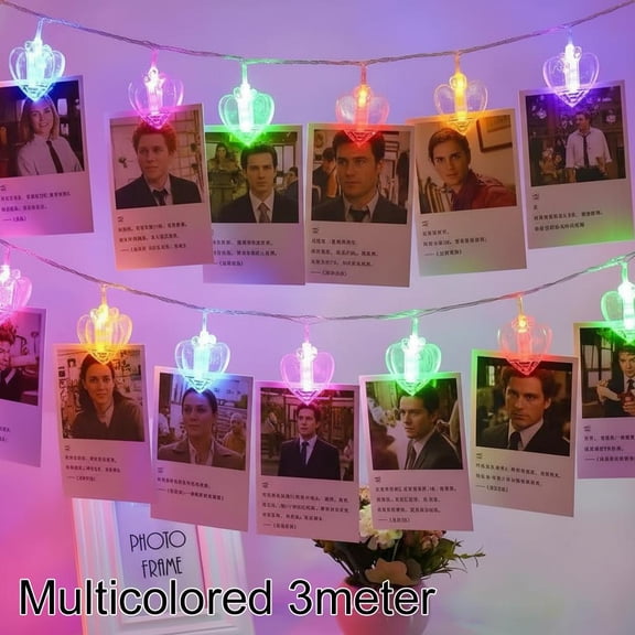 5/10Ft Photo Clip String Lights, Fairy Lights Battery Operated with Clips for Hanging Pictures Cards,Warm Colorful for Pictures Bedroom Wall Patio Thanksgiving Christmas Party Wedding Dcor
