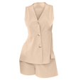 thumbnail image 7 of Women's Shorts Women'S 2 Piece Summer Outfits Tank Top With Shorts Sets Beach Vacation Outfits,Yellow Women's Shorts M, 7 of 7