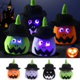 thumbnail image 2 of Panier de Bonbons d'Halloween avec Lumière DEL, Grande Capacité, Poignée, Design en Forme de Citrouille, Sac de Friandises pour Bonbons, Décoration de Fête, 2 of 10