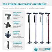 HurryCane Freedom Edition قصب قابل للطي مع مقبض T ، بنفسجي