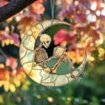thumbnail image 4 of Reading Skeleton ACRYLIC Suncatcher, Book Lover Decor, Skeleton Halloween Ornament, 4 of 7