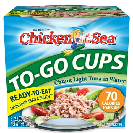 Chicken of The Sea Chunk Light Tuna in Water To-Go Cups 2.8 oz 2 Count Box