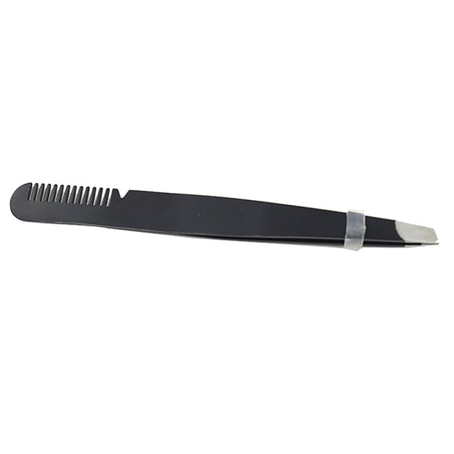 Pinza para Cejas, Pinza de Punta inclinada de Acero Inoxidable Con Peine, Herramienta de Maquillaje Portátil Liviana para Salón de Belleza, Mujeres