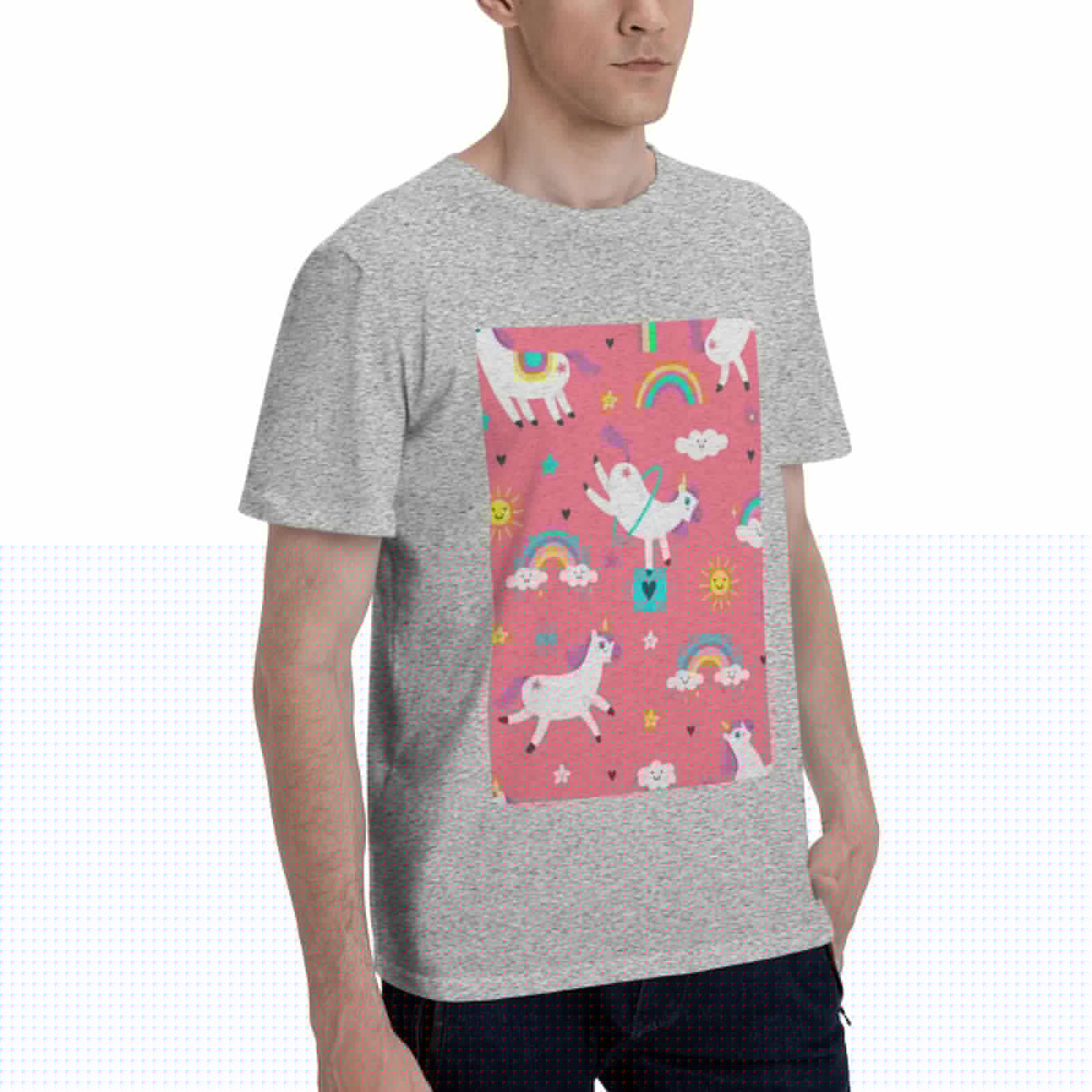 thumbnail image 2 of Bingfone Yoga Unicorn Men'S Loose Fit Short-Sleeve Pocket T-Shirt, 2 of 7