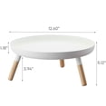 thumbnail image 7 of Yamazaki Home Countertop Pedestal Tray, White, Steel + Wood, Supports 3.3 pounds, Minimal Assembly, 7 of 7