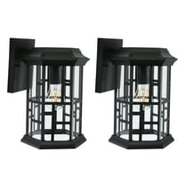 SAFAVIEH Carwen Transitional LED Black Outdoor Wall Sconce (Set of 2)