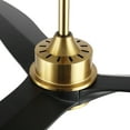 thumbnail image 3 of LEDET 60in. 3-Soild Wood Blades Black and Gold Indoor LED Ceiling Fan with Remote, 3 of 8