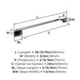thumbnail image 6 of Amerock Highland Ridge Brushed Nickel 24 inch (610mm) Towel Bar, 6 of 8