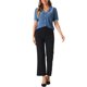 thumbnail image 2 of CAMISA DE CUELLO PETER PAN PARA MUJERES INSPIRE CHIC CON MANGAS CORTAS Y PUFF, BLUSA DE CHIFFON, TALLA XL, GRIS AZUL, 2 of 6