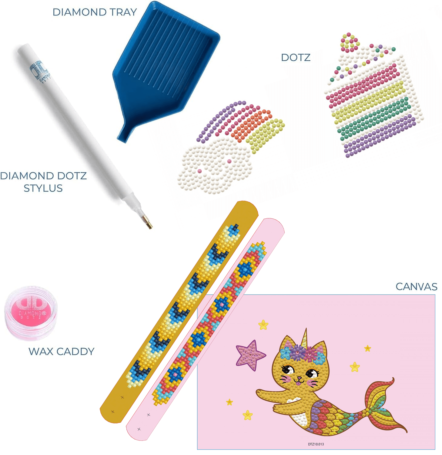 Diamond Dotz Dotzies Mercat Activity Set Diamond Painting Kits for Kids - Diamond Art Kits a Relaxing Creative Craft Kit with Dotz Gems