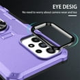 thumbnail image 2 of ELEHOLD Heavy Duty Case for Samsung Galaxy A53 5G Rugged Case, 360° Rotating Ring Holder Kickstand Support Magnetic Car Mount Full Body Shockproof Protective Case -Purple, 2 of 9
