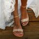 thumbnail image 5 of Zapatos planos transpirables con punta abierta y flores para mujer, sandalias romanas Wmkox8yii nm2795, 5 of 9