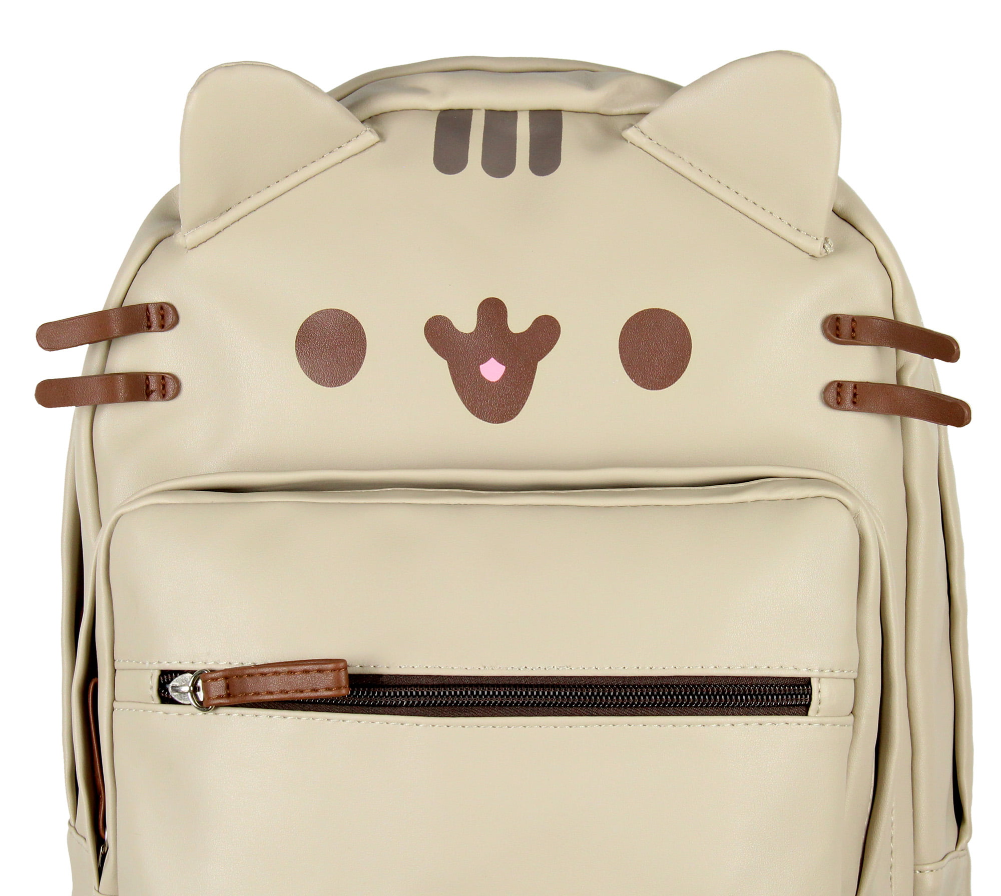 lont Zo snel als een flits Gehuurd Pusheen Cat Face PU Leather Backpack with 3D Ears and Whiskers - Walmart.com