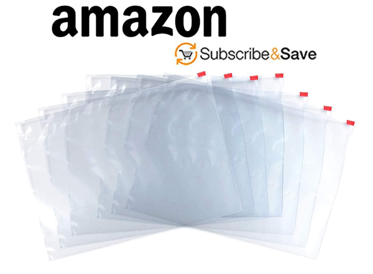 30pcs Frosted Slide Zip Plastic Bags,Large Ziplock Space Saver Bags for Storing Luggage,Clothes,Shoes,3.2 Mil Reclosable Clear Poly Bags,10x14 inch
