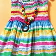 thumbnail image 4 of CHUANK Robe Arc-en-Ciel pour Bébés Filles Princesse Sans Manches Col Halter Tutu de Plage Robe d'Été, 4 of 5