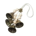 thumbnail image 1 of Timbre de metal con cuentas de madera, ideal para manualidades, para colgar, con forma de campana de viento, único. Flor, 1 of 8
