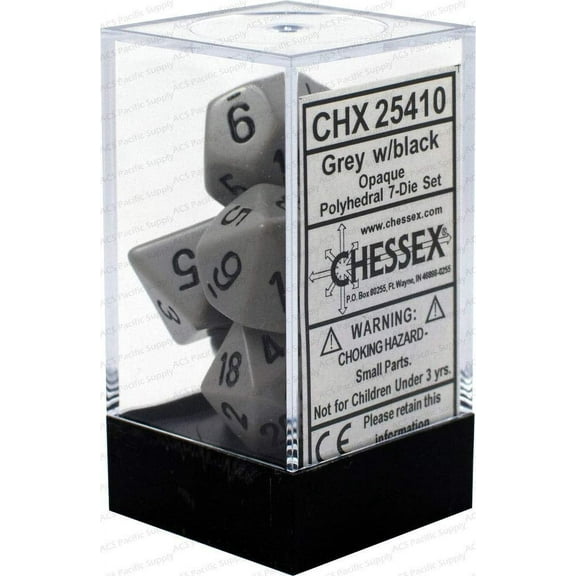 Polyhedral Dice: Opaque Grey