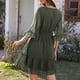 thumbnail image 2 of Vestido de Manga acampanada ANGGREK Con Cintura Elástica lavable Cuello en V Suave, 2 of 6