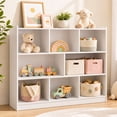thumbnail image 3 of Costway 3-tier Open Bookcase 8-Cube Floor Standing Storage Shelves Display Cabinet White, 3 of 10
