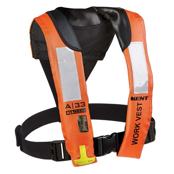 Absolute Outdoor 134402-200-004-21 Kent A-33 All Clear Auto Inflatable Work Vest