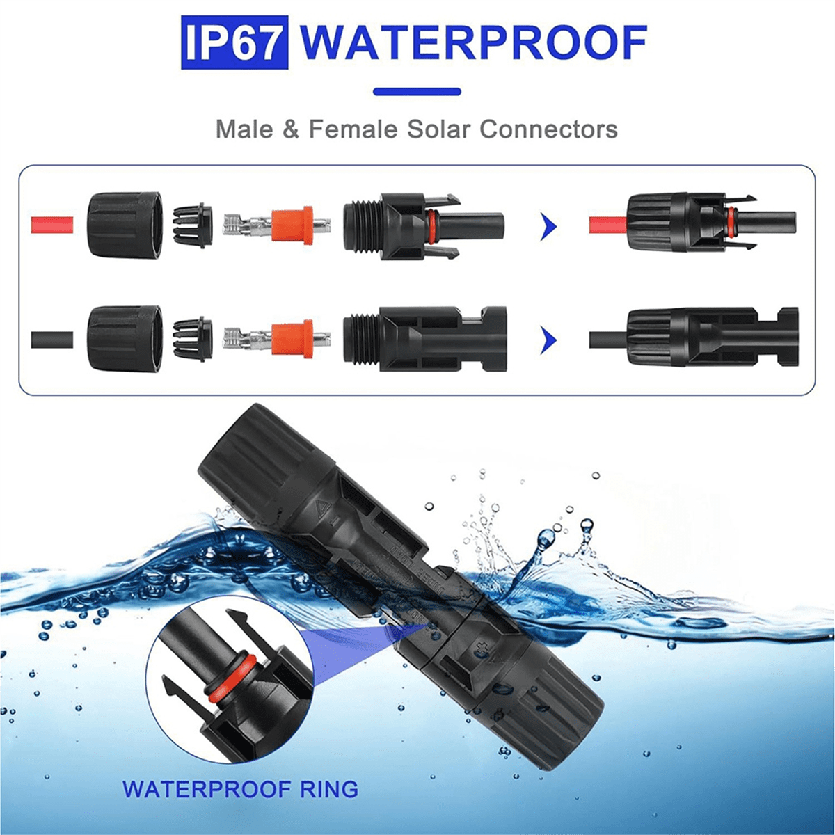 Solar Crimping Tool Set Photovoltaic Solar Connector Kit 1000V 30A Panel Solor Connectors for PV/ Cable 2.5/4/6mm2,1*Solar Crimping Tool Set,As Shown