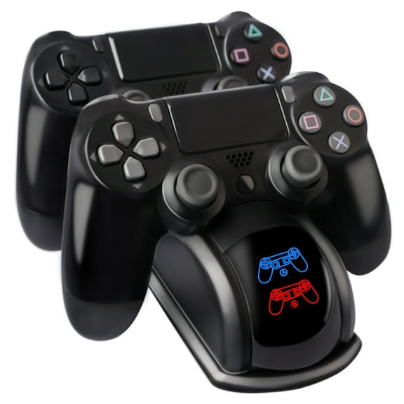 Xahpower PS4 Controller Charger,Dual USB PS4 Controller Charging Station Dock, with LED Light Indicators and Charging Cable