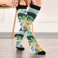 thumbnail image 5 of FORMRS Womens Knee High Socks Casual Long Thick Travel Daily Wear, 2 Pairs, Art Field, 5 of 6