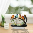 thumbnail image 4 of Birds on a Branch Desktop Decorations - 5 Piece Acrylic Bird Figurines Set, Stained Glass Style Double Sided Tabletop Ornaments for Window, Home, Office Decor, Gift for Bird Lovers, 4 of 6