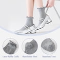 thumbnail image 5 of Mcool Mary Womens Crew Socks Ruffle Casual Cotton Frilly Breathable Cute Knit Lettuce Trim Dress Ankle Socks 6 Pairs, 5 of 9