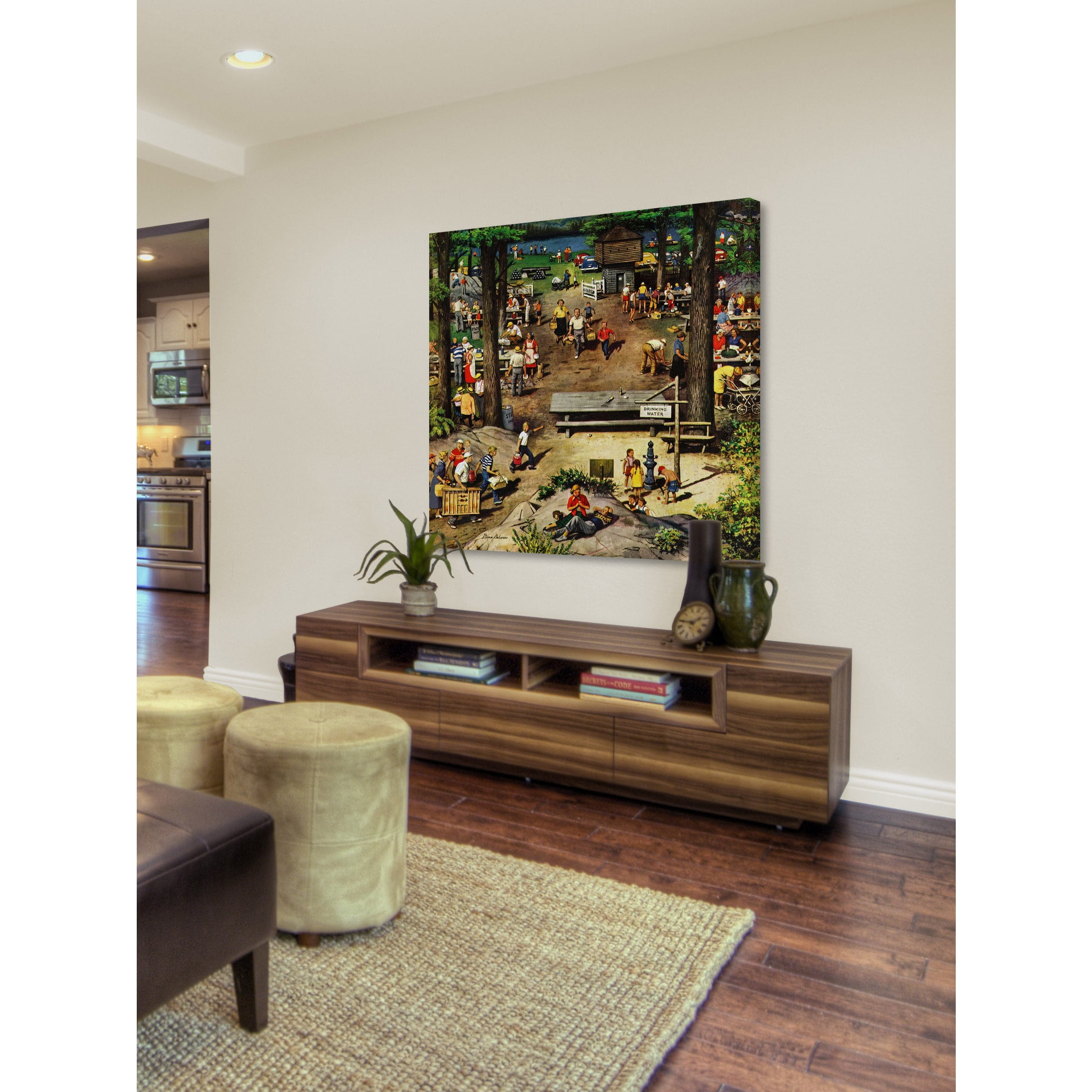 "Labor Day Picnic" Painting Print on Wrapped Canvas