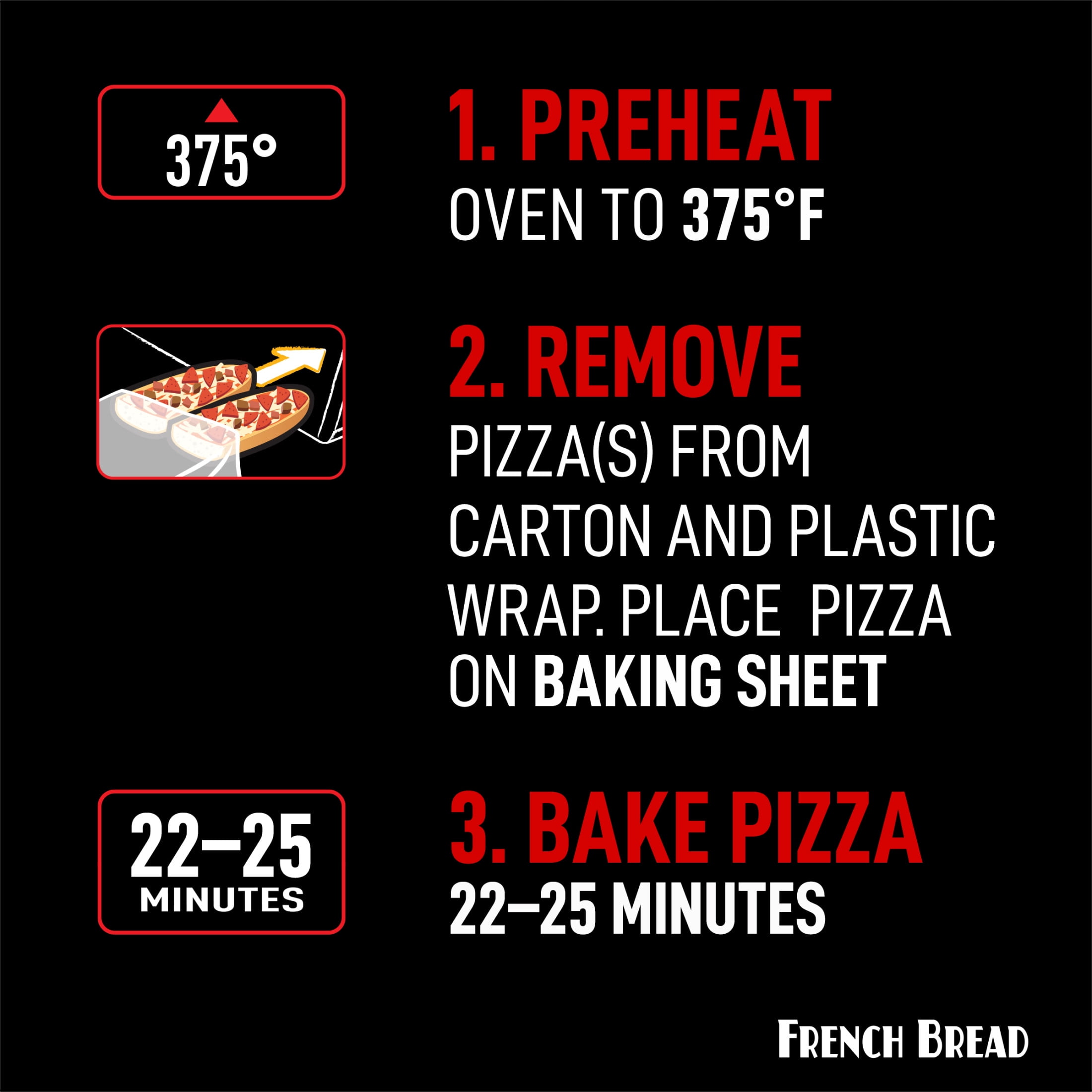 Red Baron 3 Meat French Bread Frozen Personal Pizza, 11.01 oz 2 Pack