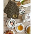 thumbnail image 4 of Brown Golden Floral Kitchen Dish Towels for Drying Dishes Set of 3, Modern Abstract Art Spring Flowers Waffle Weave Microfiber Hand Tea Bathroom Towels Quick Dry & Absorbent Towel 15.7x23.6, 4 of 7