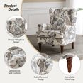 thumbnail image 2 of Soft Upholstered Armchair Wingback Accent Chair Turned Legs Home Living Room Bedroom Foam Green, 2 of 7