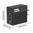 thumbnail image 3 of USB Wall Charger Block Multi Port Fast Charging Adapter, 5 Port USB Charger for Phone Tablet Laptop Accessories, Compact Power Adapter for Home Travel Office Charging Use, 3 of 6