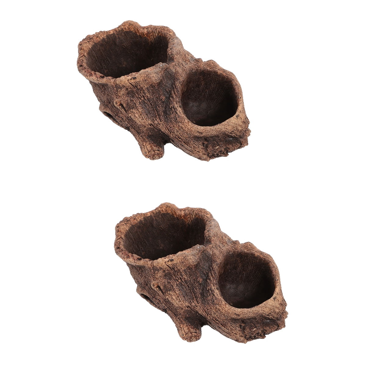 Worgeous 2pcs Imitation Tree Stump Succulent Pot Vintage Cement Planter Succulent Planter Plant Pot Gardening Pot