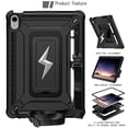 thumbnail image 3 of Allytechgroup Heavy Duty Shockproof Case for Apple iPad Air 2019 3rd Gen 10.5"/ iPad Pro 10.5" 2017, Tablet Case with Multi Angle Kickstand, Pencil Holder, Strap Kids Friendly Cover,Black, 3 of 4