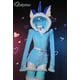 thumbnail image 4 of Disfraz de Anime Vaporeon para mujer, mono sexy de franela con capucha y calcetines de cola, pijama de peluche Kawaii para chica conejita, mono bonito, 4 of 5