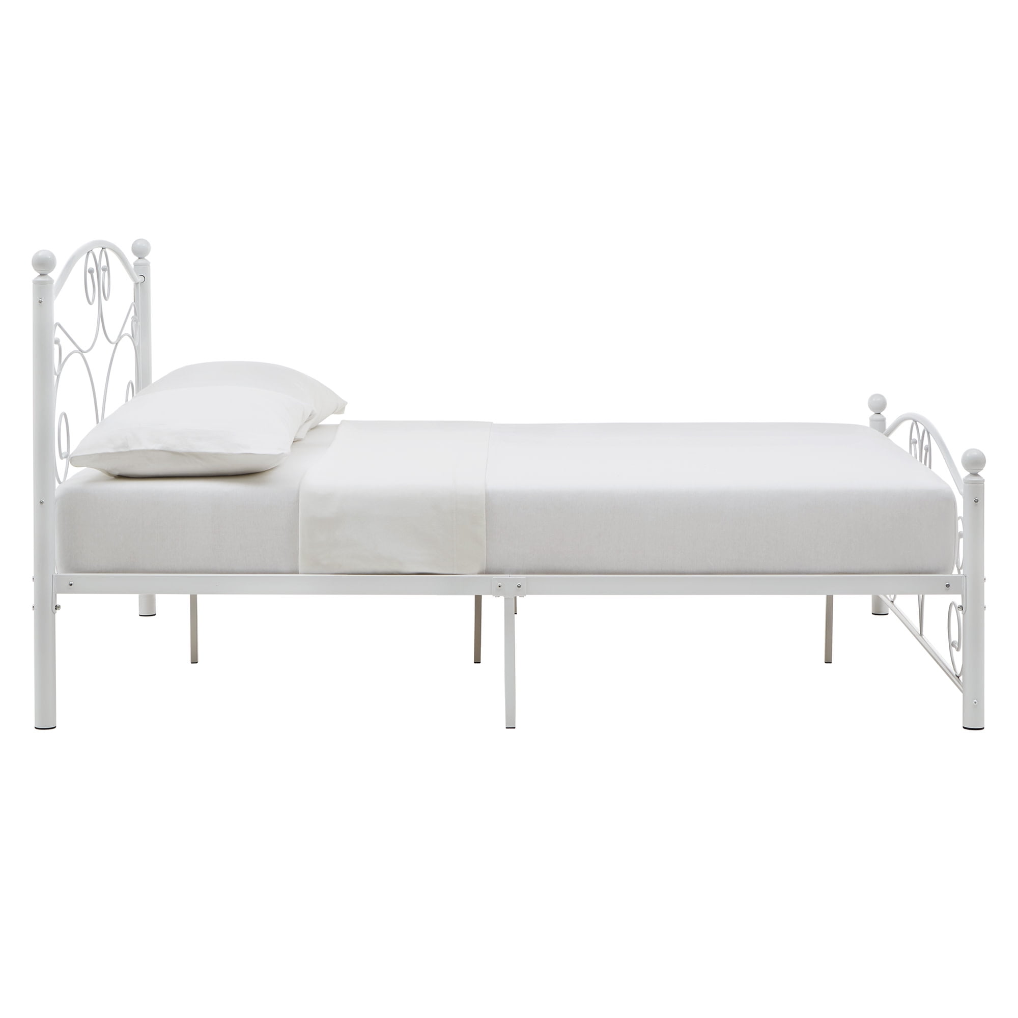 Weston Home Abigail Metal Platform Full Bed, White