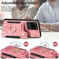 thumbnail image 3 of Allytech Galaxy S20 Ultra 5G Case Wallet, RFID Blocking Multiple Cards Slots Ring Holder Stand Shockproof Protective Hand Wrist Wallet Case Cover for Samsung Galaxy S20 Ultra - Pink, 3 of 9