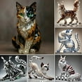thumbnail image 5 of ACDANC Cat Sculptures Handmade Animal Figurines Collectible Art Painted Glass Animal Statue Cat Figurines for Home Office Bar Decor, 5 of 7